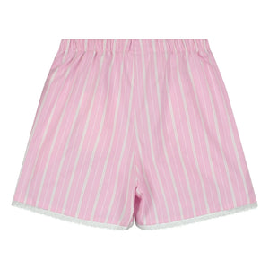 Tangerine – Gestreifte weite Shorts | Blassrosa