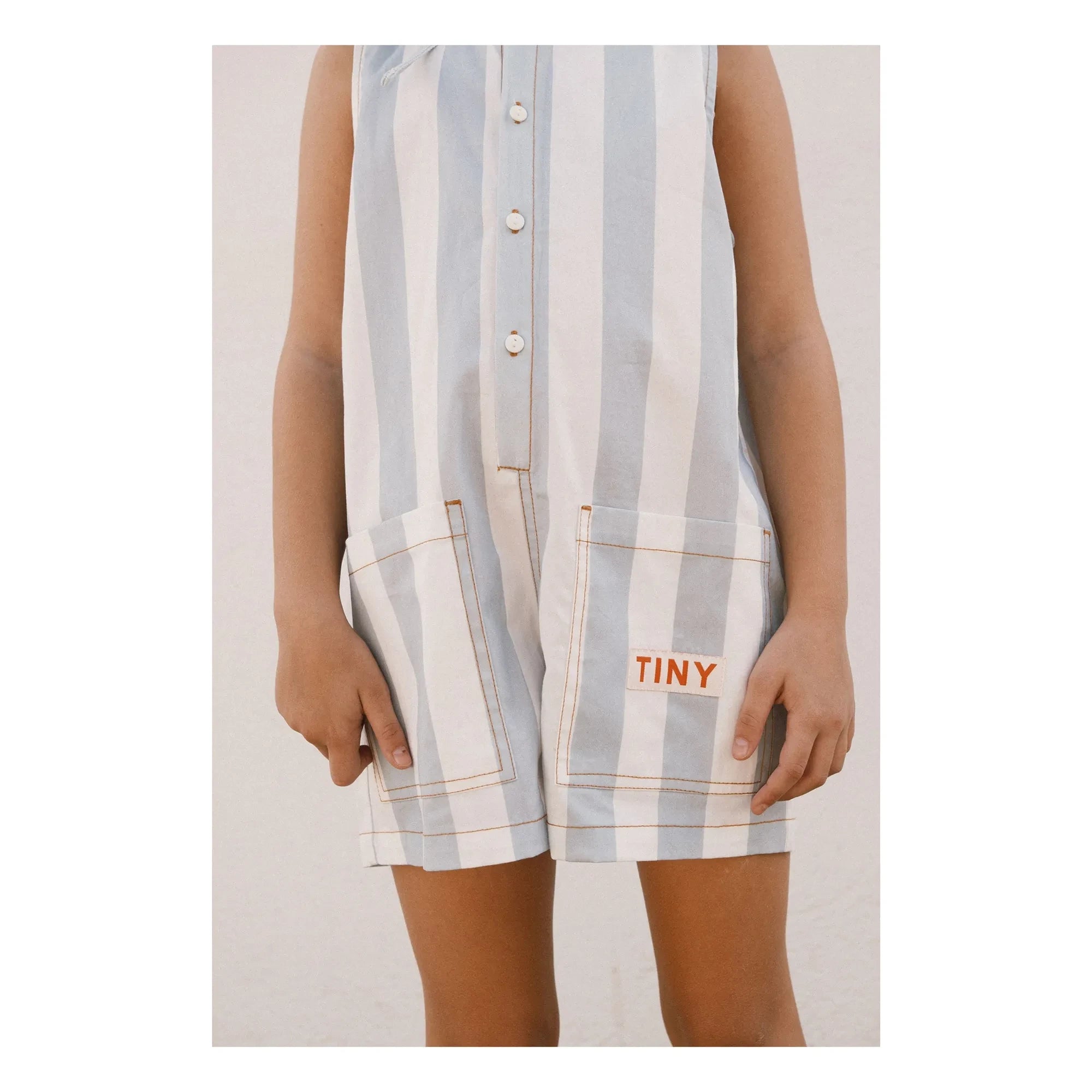 Tinycottons - Overall aus blauem Twill mit feinen Streifen