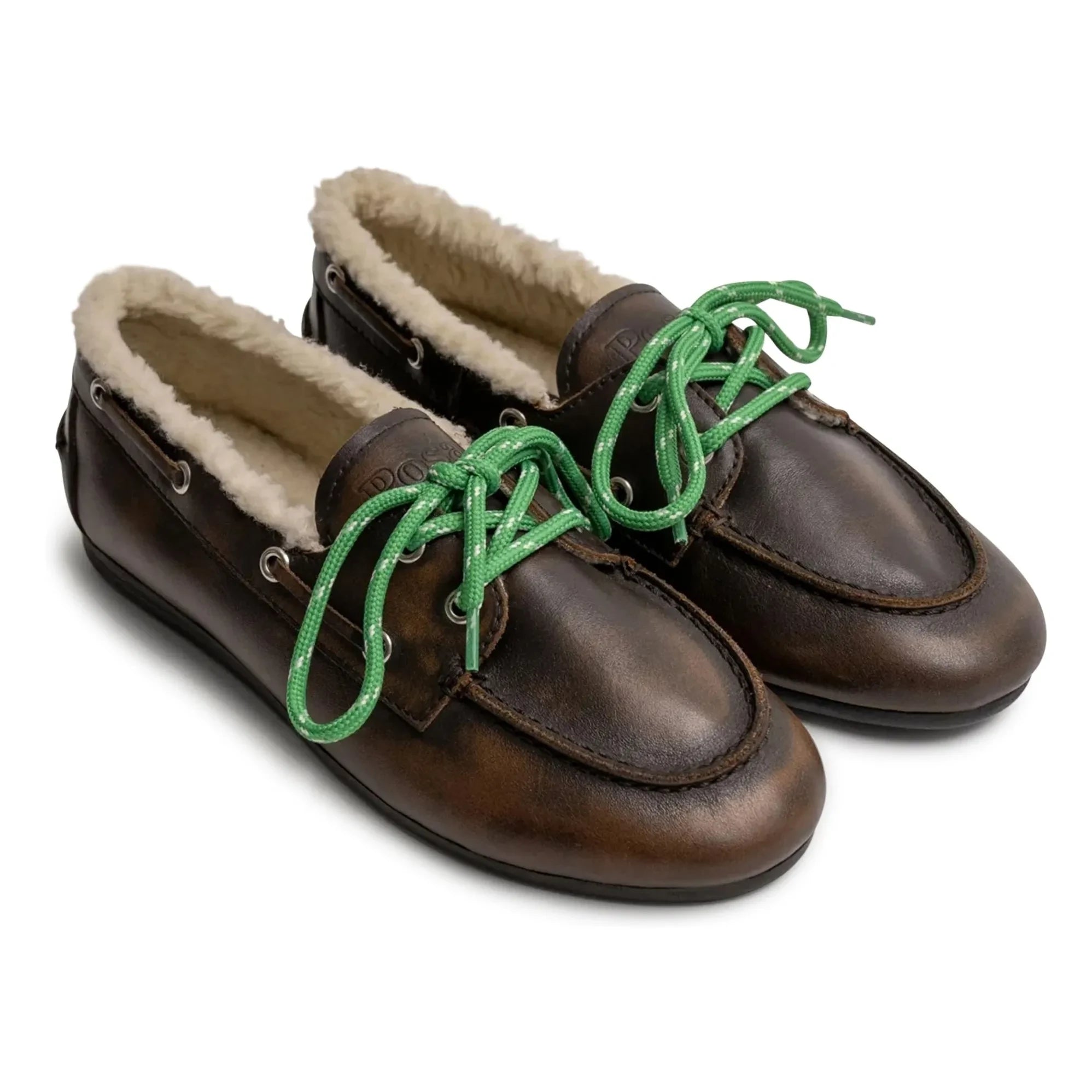 Posa - Leder- und Fell-Bootsschuhe | Braun