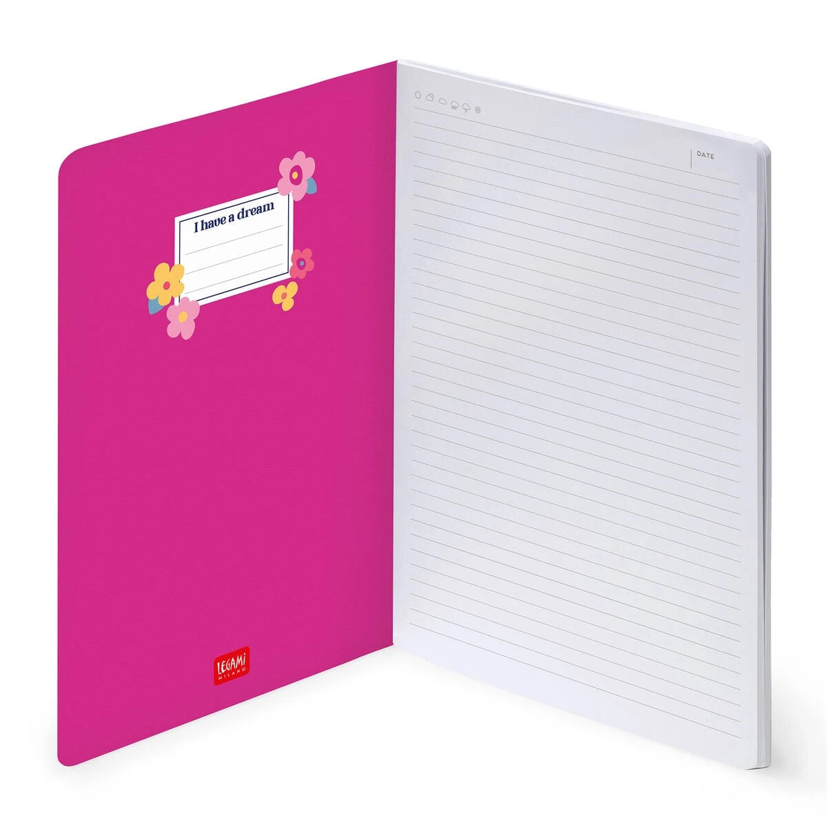 Legami - Resimli Sert Kapaklı Çizgili B5 Defter - Çiçekler