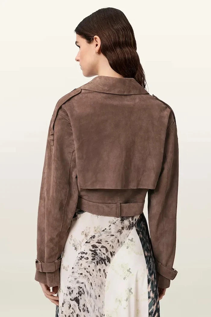 AllSaints süet kadın biker ceketi OPHELIA
