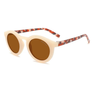 Grech & Co - Klassische Sonnenbrille mit polarisierten Bügeln, Pailletten, Bio-Fasern | Ecru