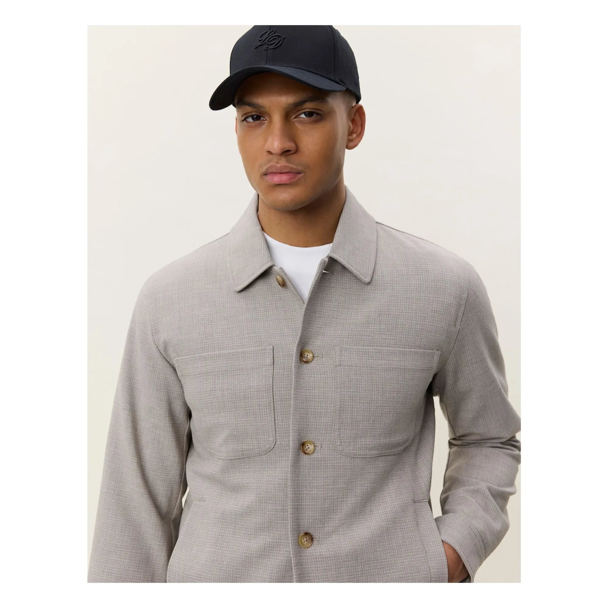 Les Deux - Veste Check Hybrid | Braun