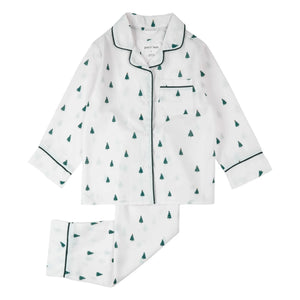 Petit Lem - Poplar-Popeline-Pyjama aus recycelten Fasern | Weiß