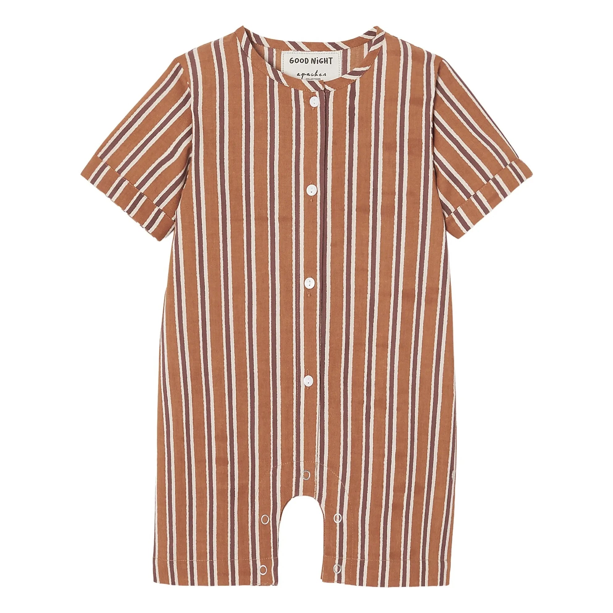Apaches - Gestreifter Pimo-Pyjama | Braun