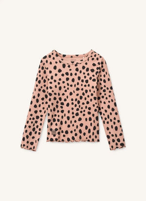 Liewood - Nieve Leopar Organische Baumwolle Ripp T-Shirt | Hellrosa