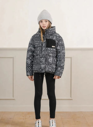 Töastie - Aus recyceltem Material hergestellter Helix Bandana Daunenjacke | Schwarz