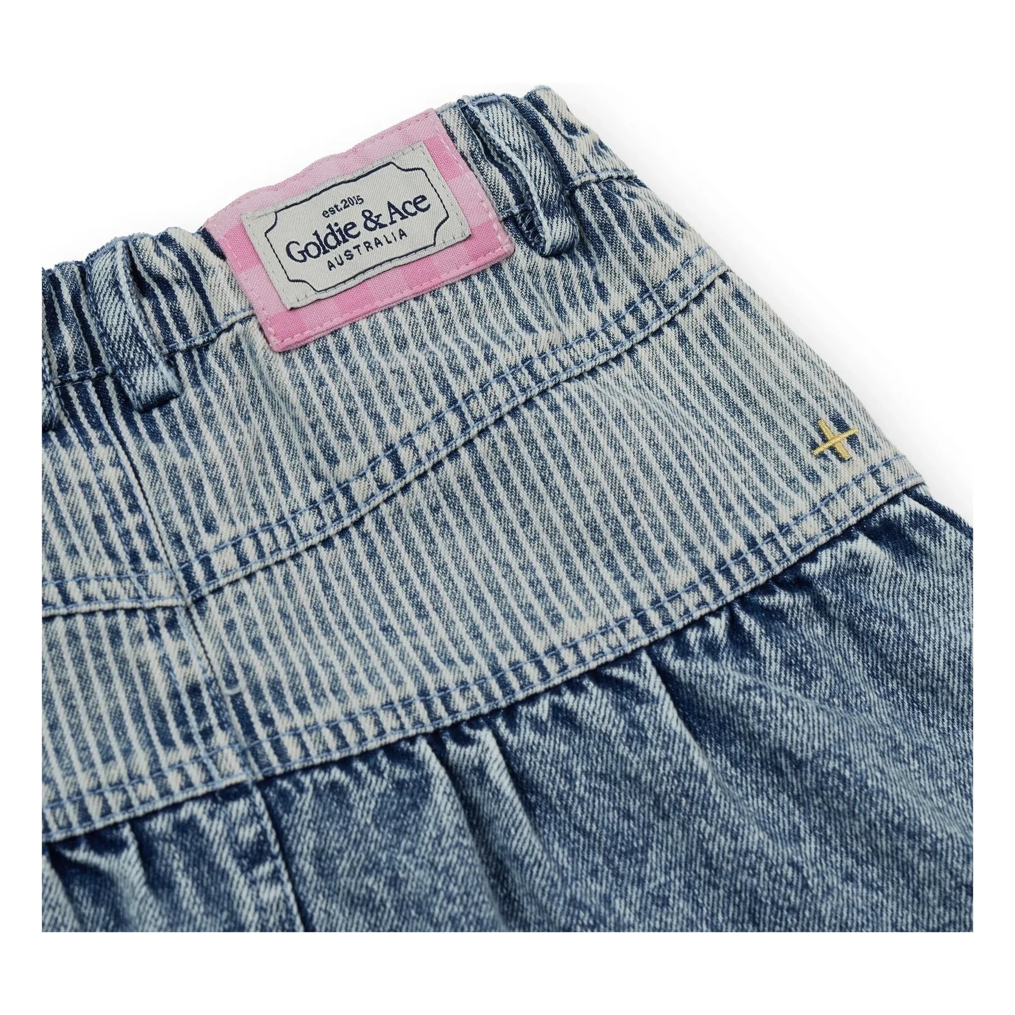 Goldie + Ace - Peplum Jeansrock | Blau