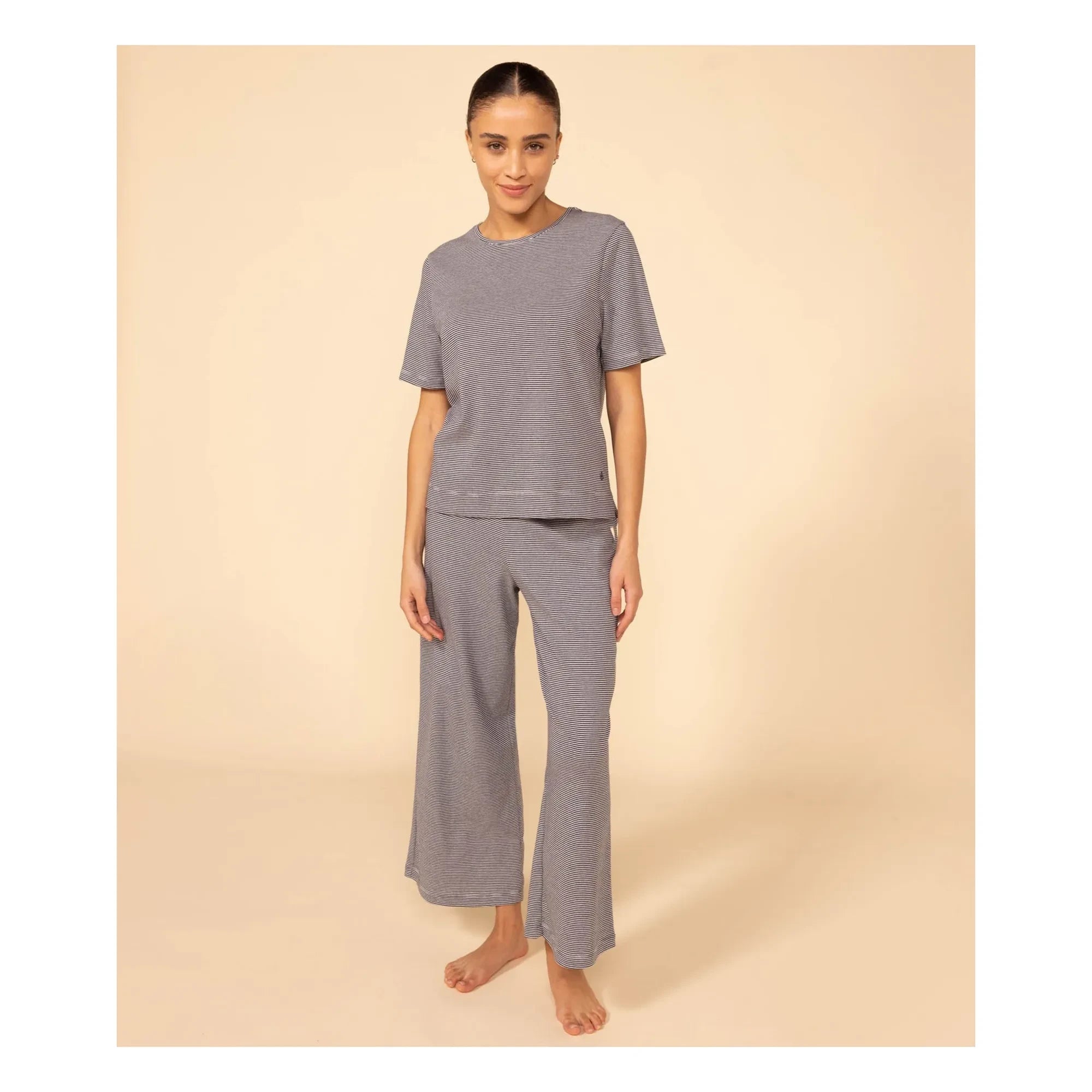 Petit Bateau - Milleraies Pyjama-Set - Damenkollektion | Marineblau