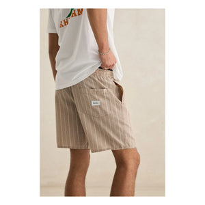 Rhythm – Gestreifte Jam Shorts | Dunkelbeige