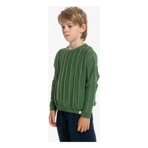 Matona - Gestreifter Bio-Baumwoll-Pullover | Grün