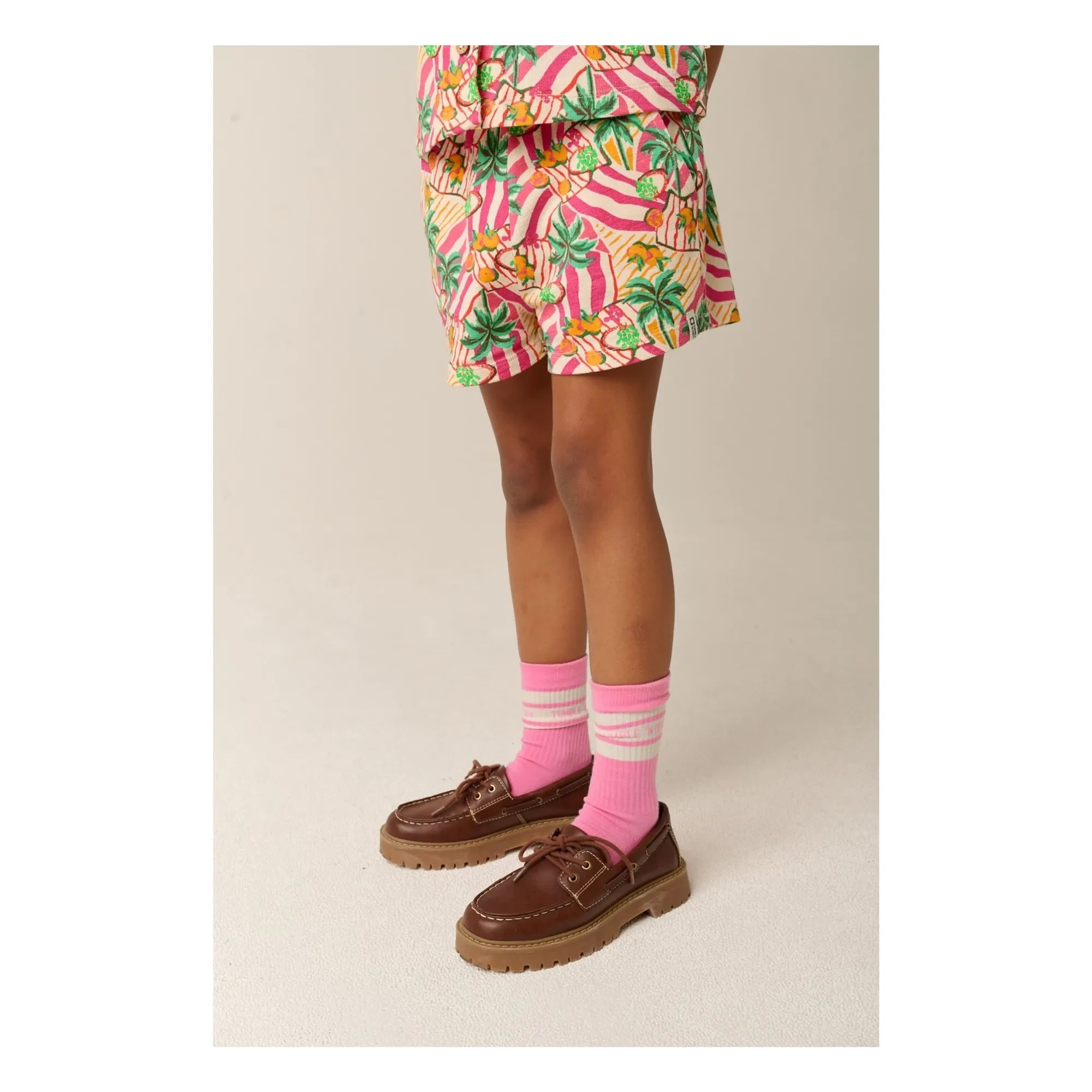 Tumble N'Dry – Amazonas Palmen-Shorts aus Bio-Baumwolle | Pink