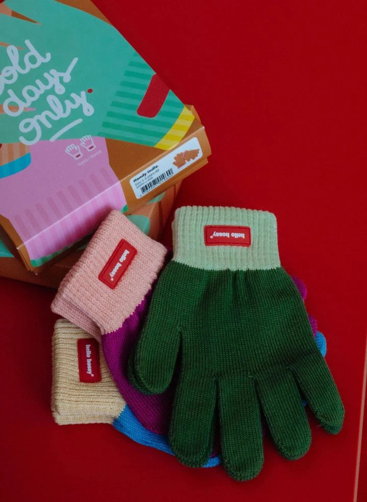 Hello Hossy - Handgefertigte Organische Baumwollhandschuhe | Grün