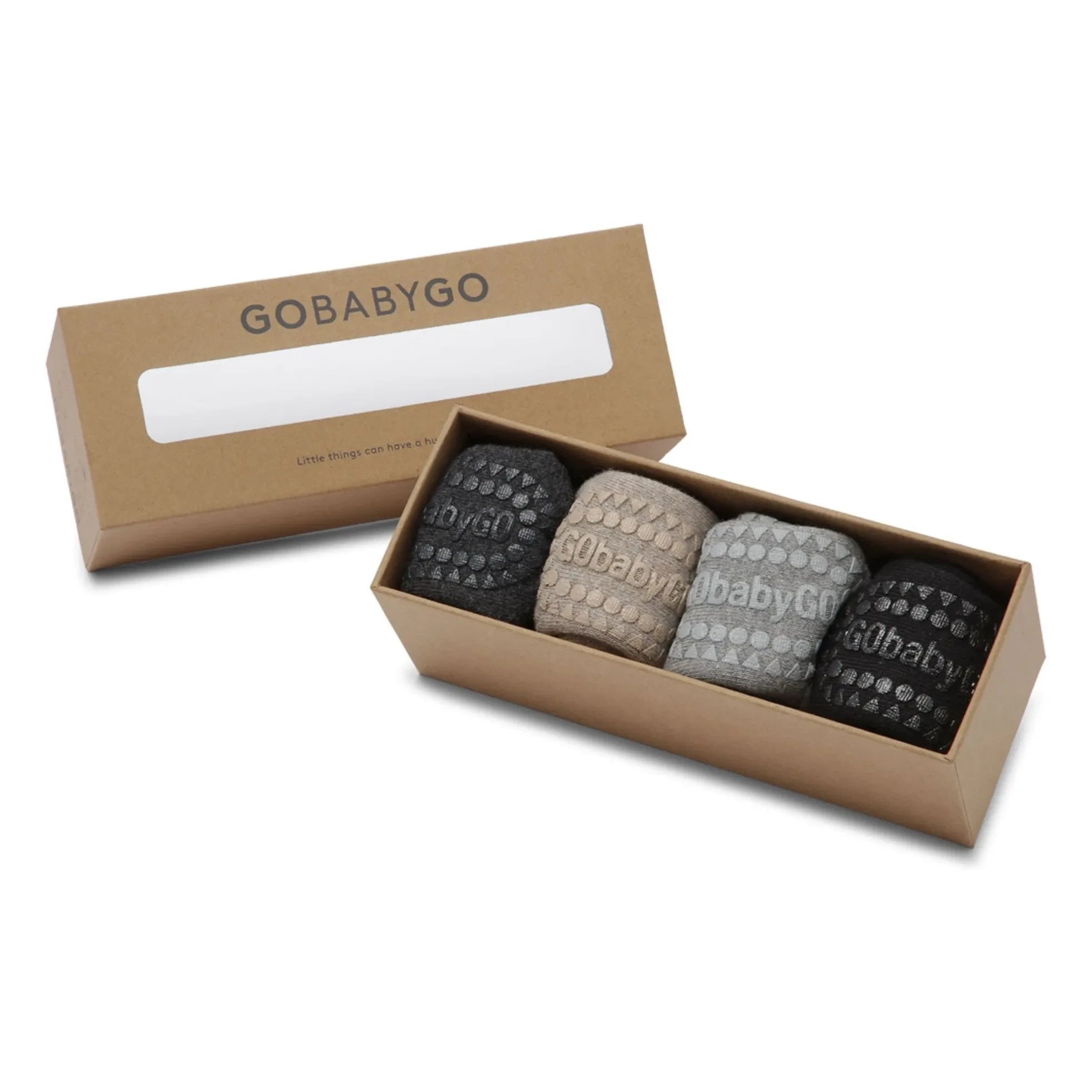 GOBABYGO - 4er-Set Bio-Baumwollsocken | Grau