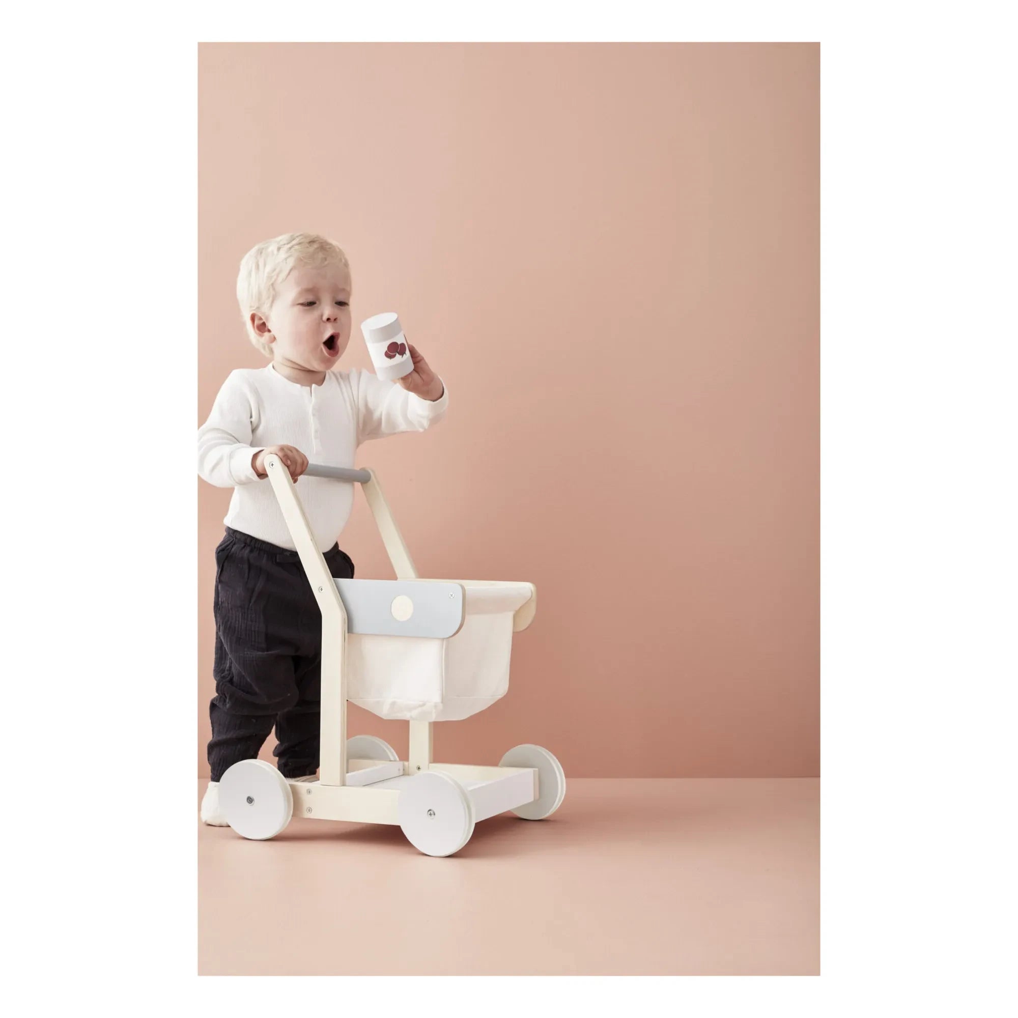 Kid's Concept - Ahşap Tekerlekli Sepet