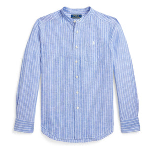 Ralph Lauren - Leinenhemd mit Streifen | Blau