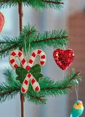 Reis - Zuckerstange Weihnachtsdekoration | Rot