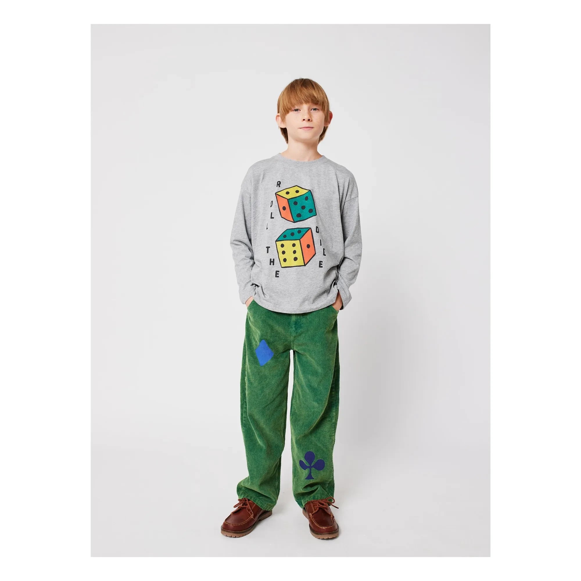 Bobo Choses - Roll The Dice Langarmshirt Bio-Baumwolle | Grau meliert