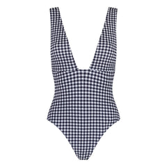 Anja Paris - Le Plongeant Vichy Einteiliger Badeanzug | Marineblau