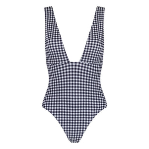 Anja Paris - Le Plongeant Vichy Einteiliger Badeanzug | Marineblau