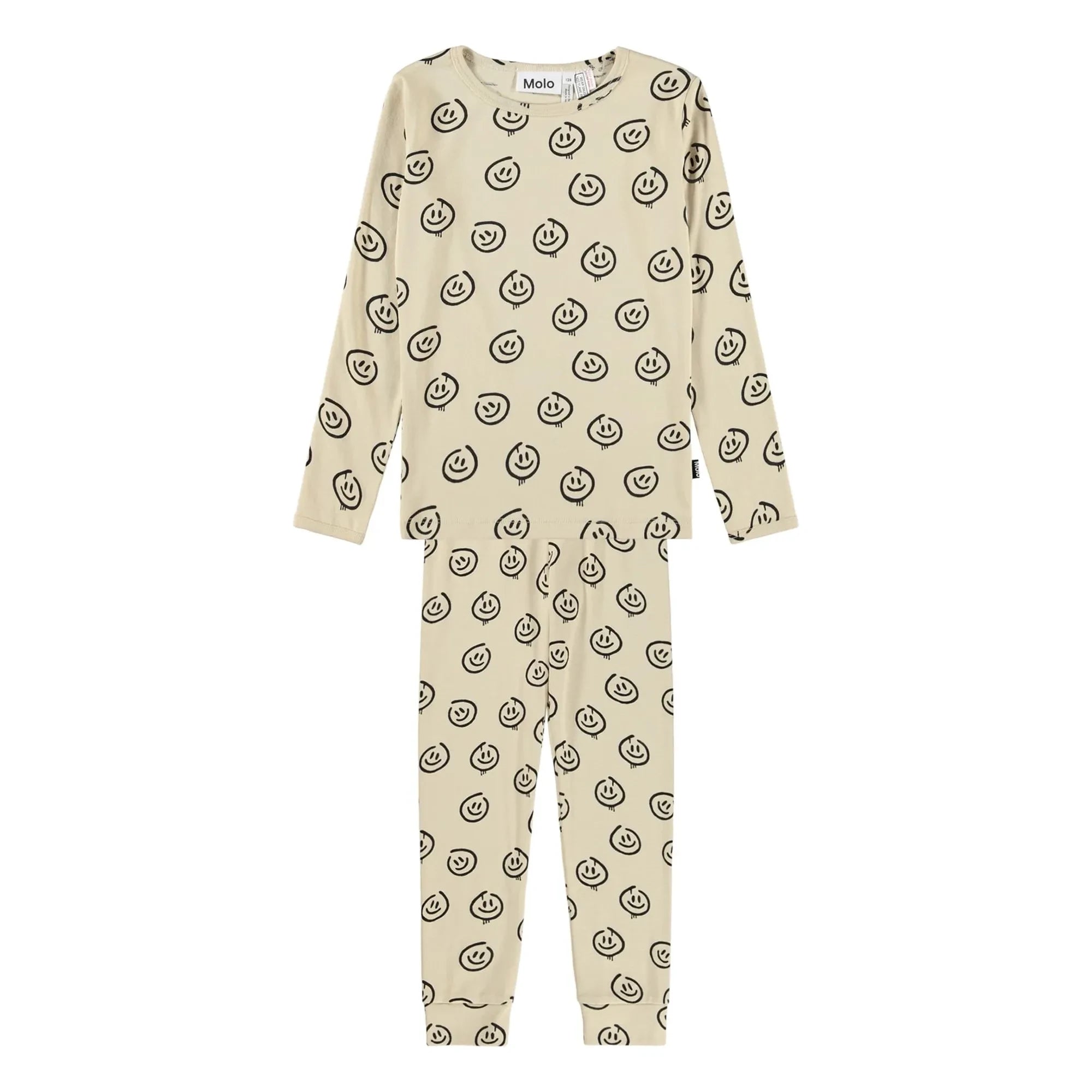 Molo - Lue Smiley organik pamuklu pijama | Soluk sarı