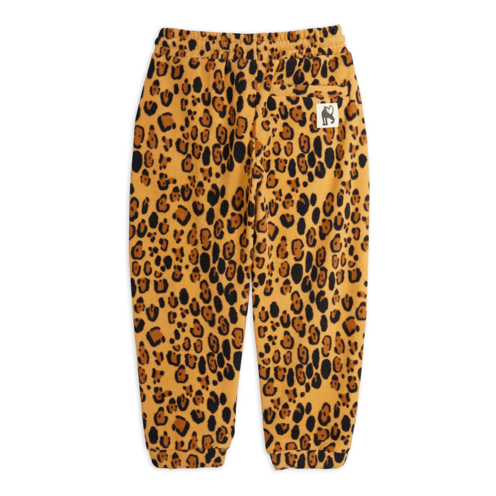 Mini Rodini - Jogginghose aus recyceltem Polyester mit Leopardenmuster | Beige
