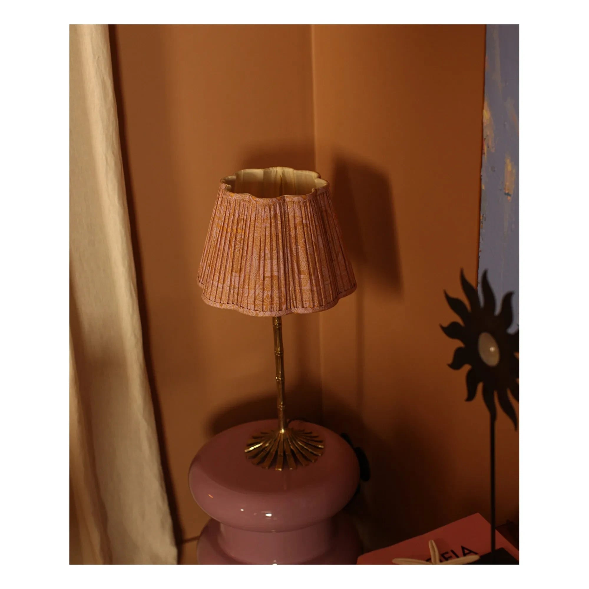 Doing Goods - Diya bedruckter Baumwoll-Lampenschirm | Rosa