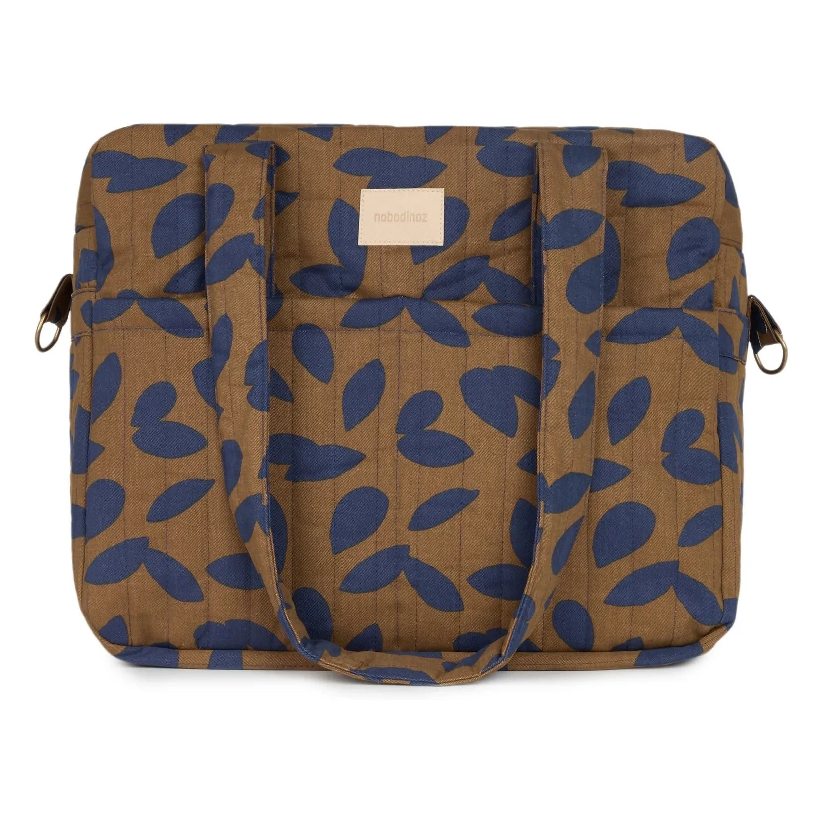 Nobodinoz - Hyde Park Blue Leaves wasserdichte Wickeltasche | Blau