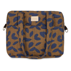 Nobodinoz - Hyde Park Blue Leaves wasserdichte Wickeltasche | Blau