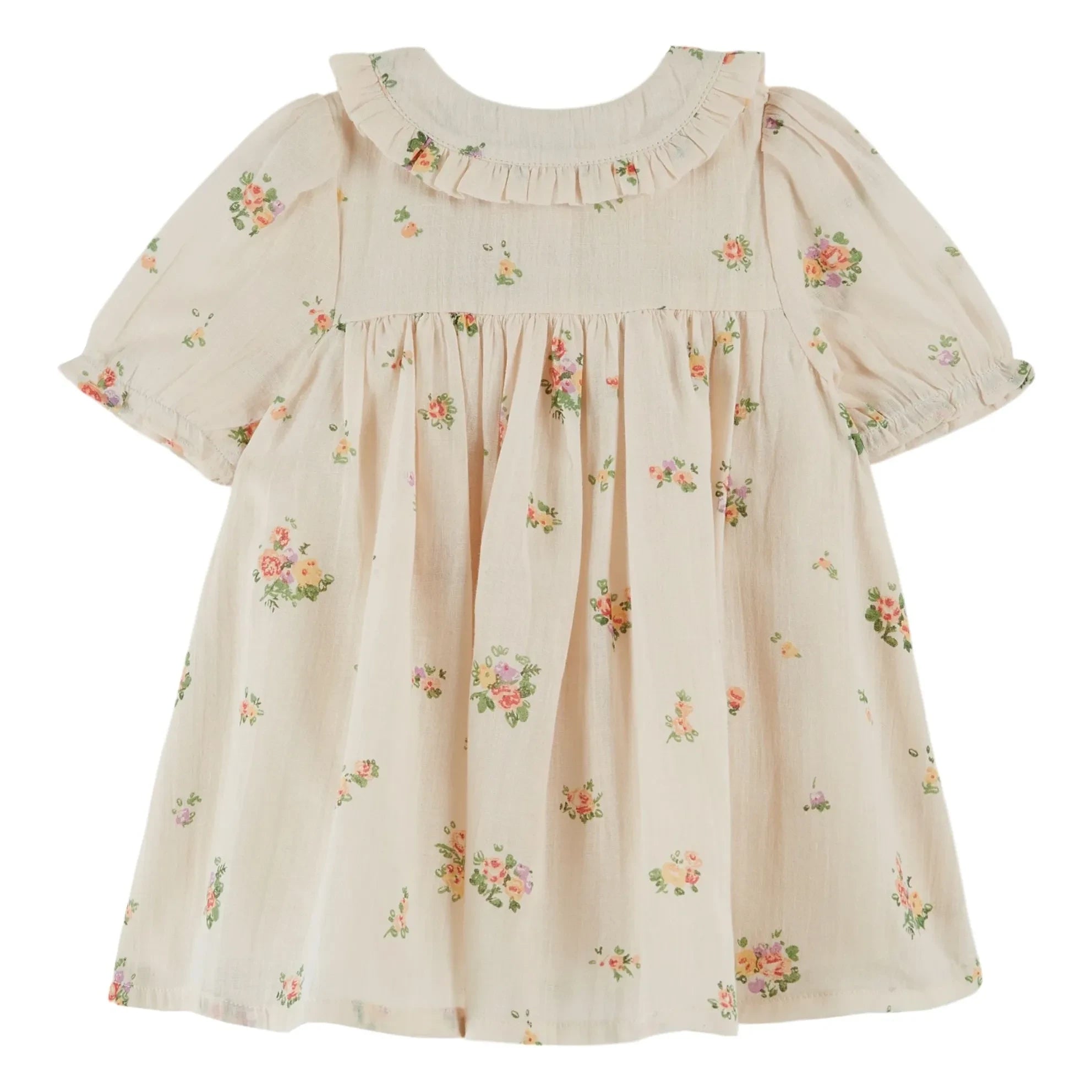 Emile et Ida - Maxikleid aus Bio-Baumwolle mit Blumenmuster | Creme