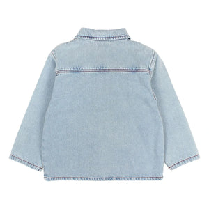 Búho - Demin Verblasstes Overshirt | Hellblau