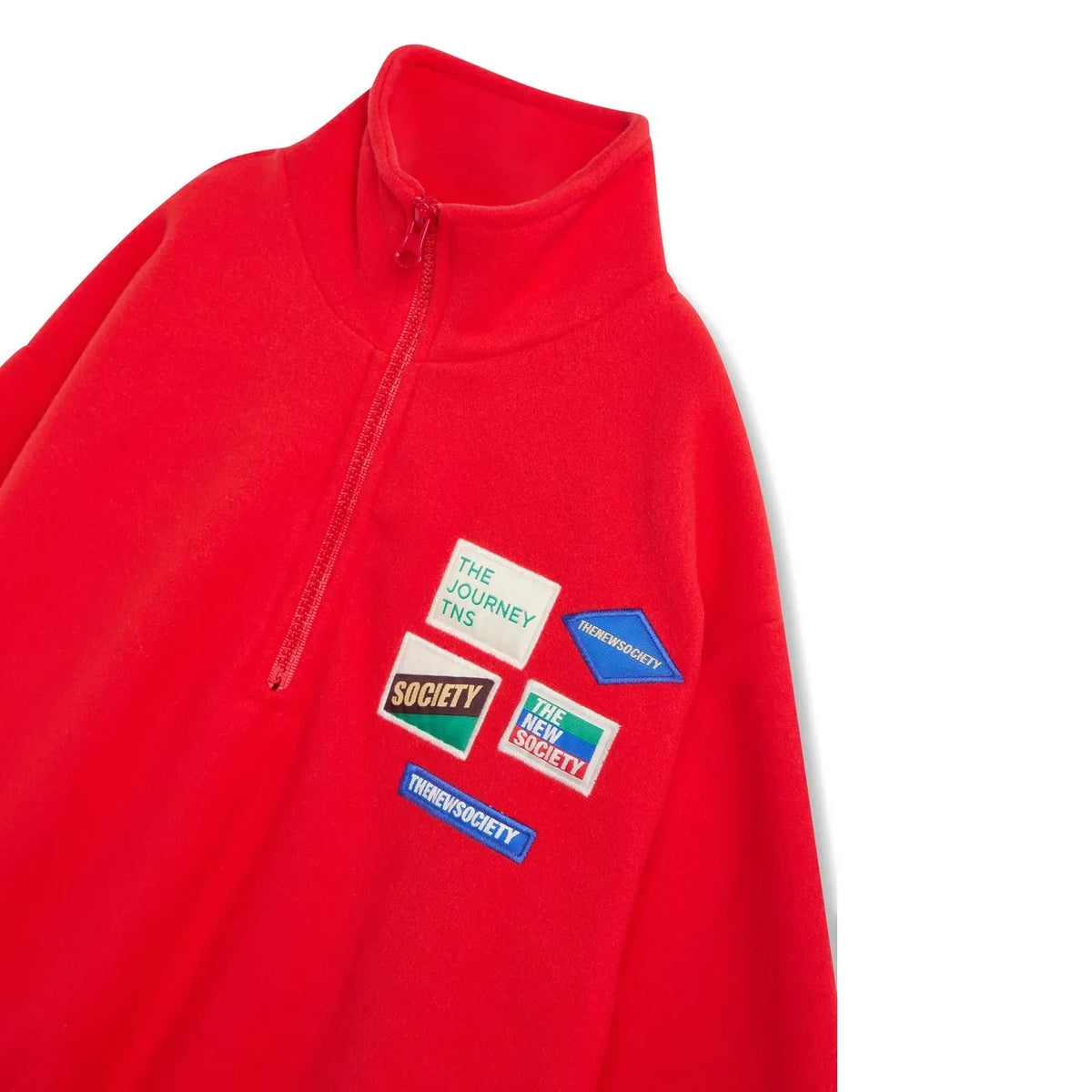 the new society - Cloudy Sweatshirt mit Reißverschluss | Rot