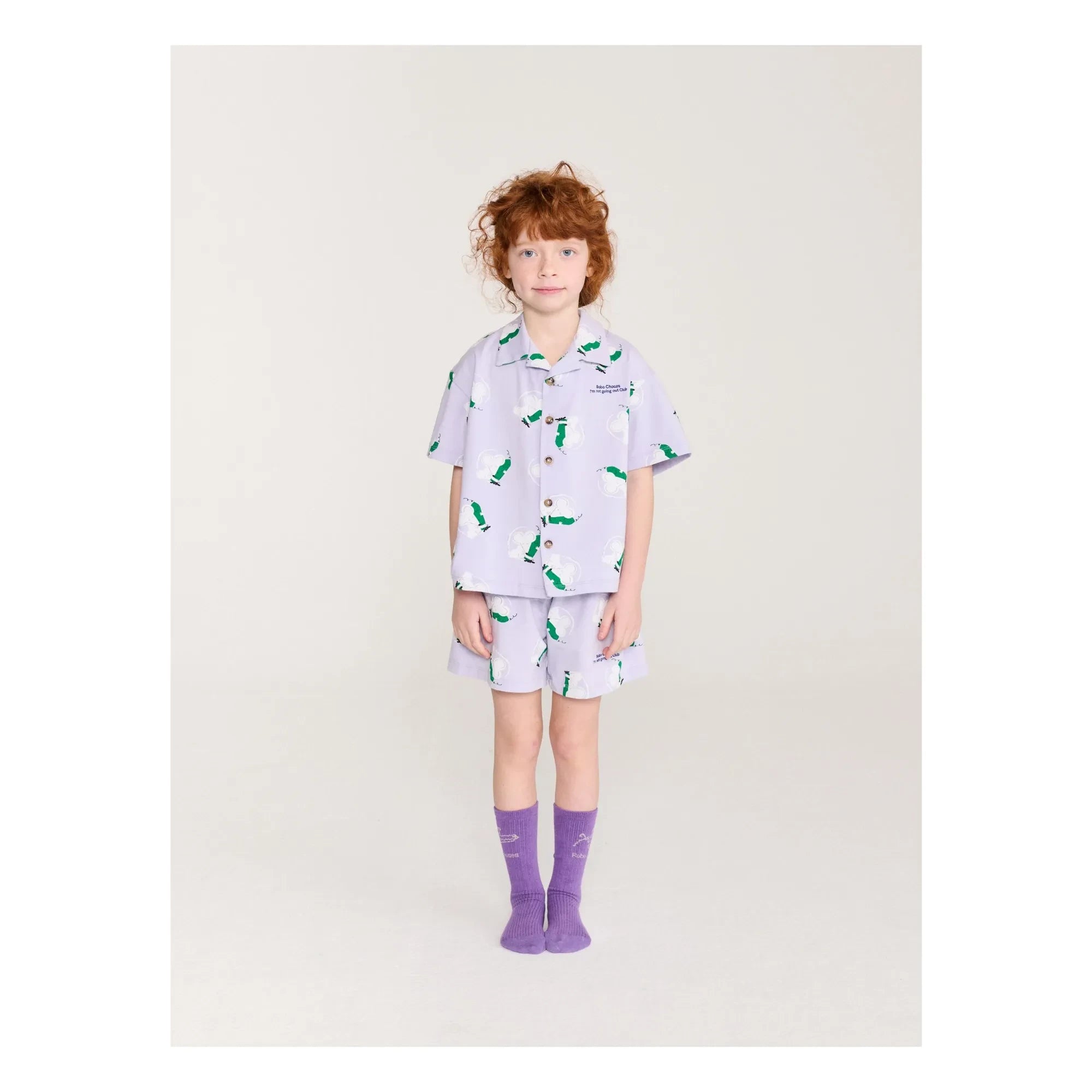 Bobo Choses - T-Shirt und Shorts-Set mit Mausmotiv aus Bio-Baumwolle | Lila