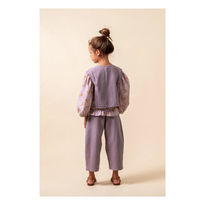 birinit - Antike Baumwollgaze ärmellose Jacke | Aubergine