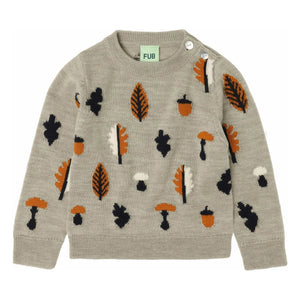 FUB - Jakarlı Merino Yün Bebek Kazak | Heather beige