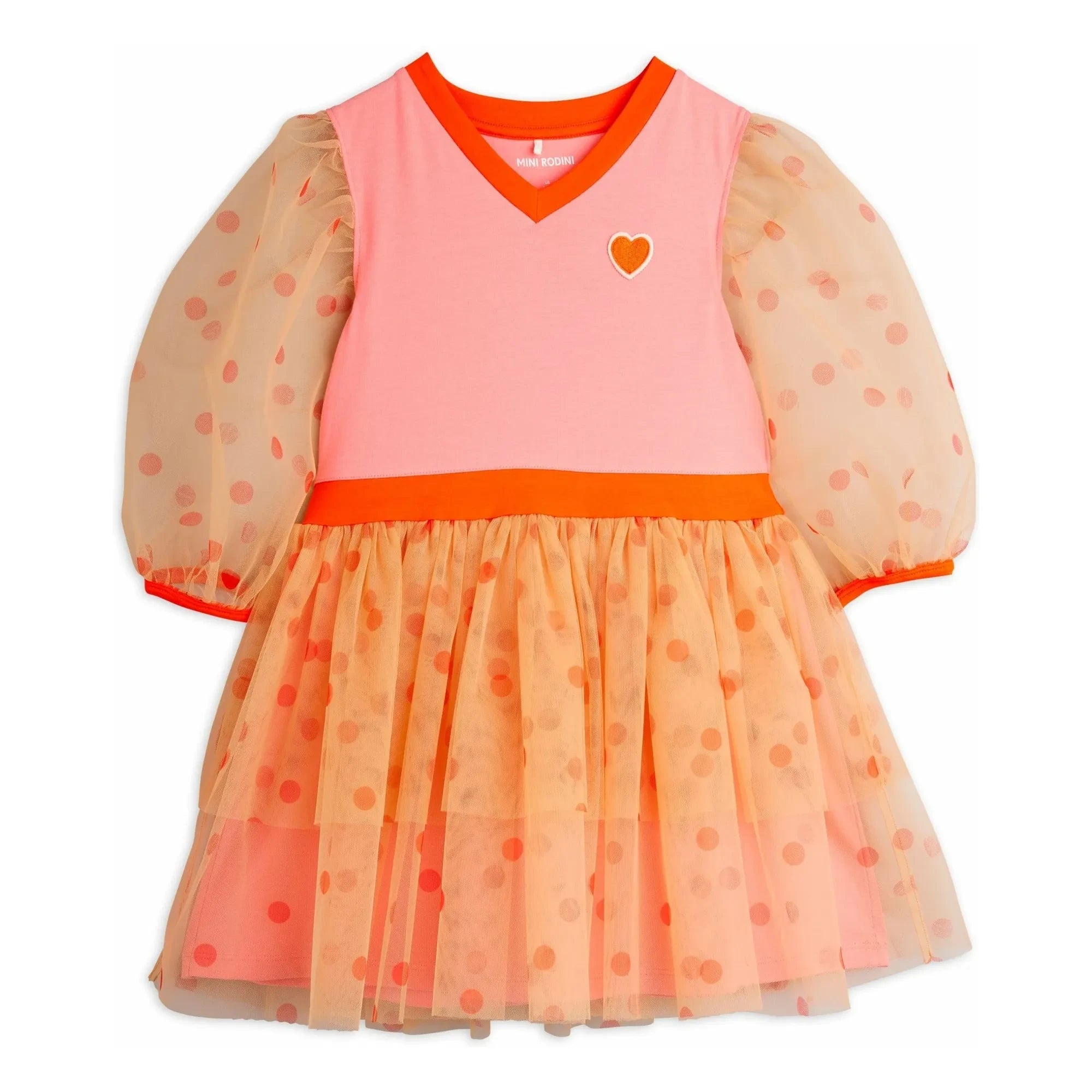 Mini Rodini - Tupfen Tüllkleid | Rosa