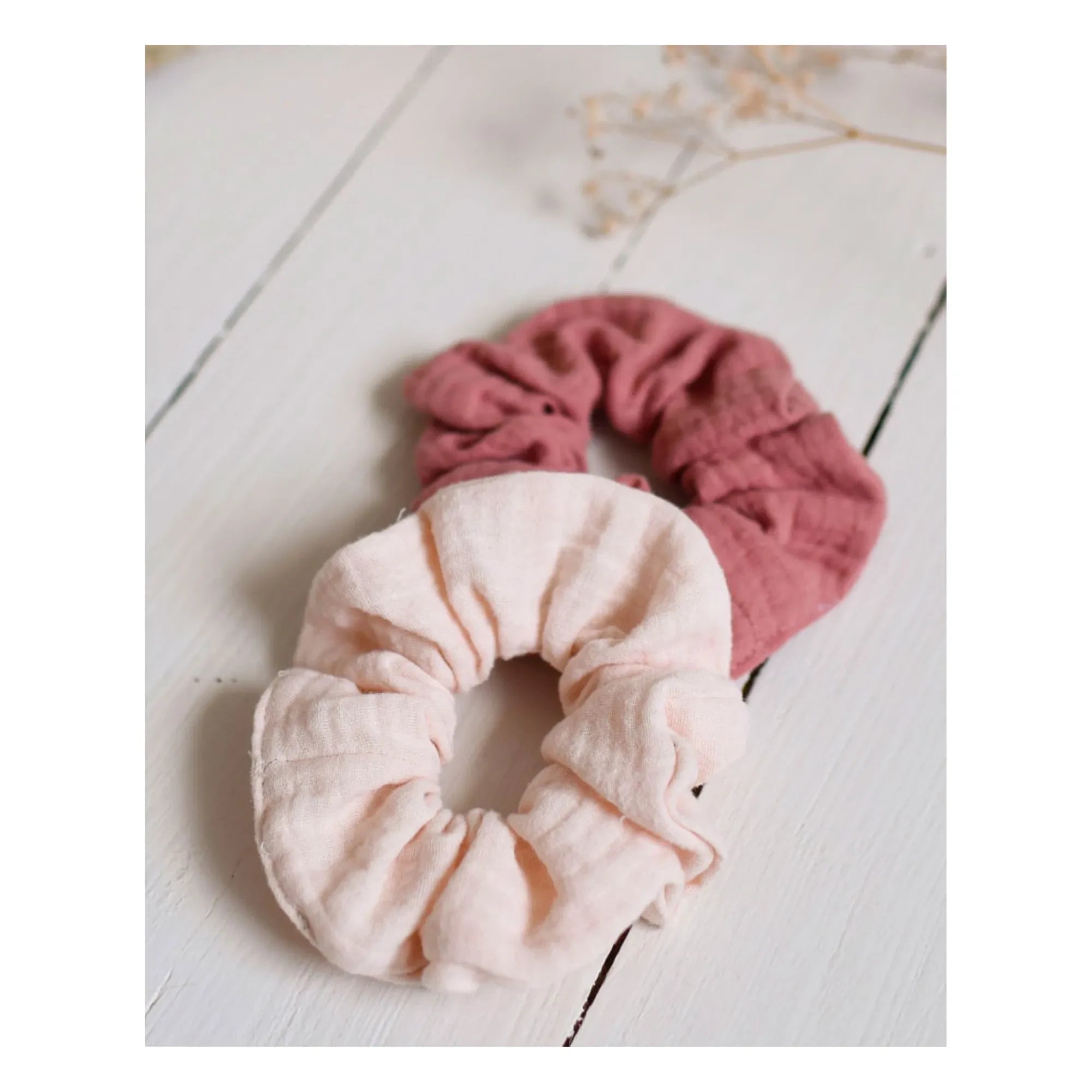 Bachca - Baumwoll-Musselin Haargummi - 2er Set | Rosa