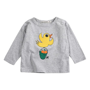 Bobo Choses - T-Shirt mit Vogelmotiv aus Bio-Baumwolle | Heather grey