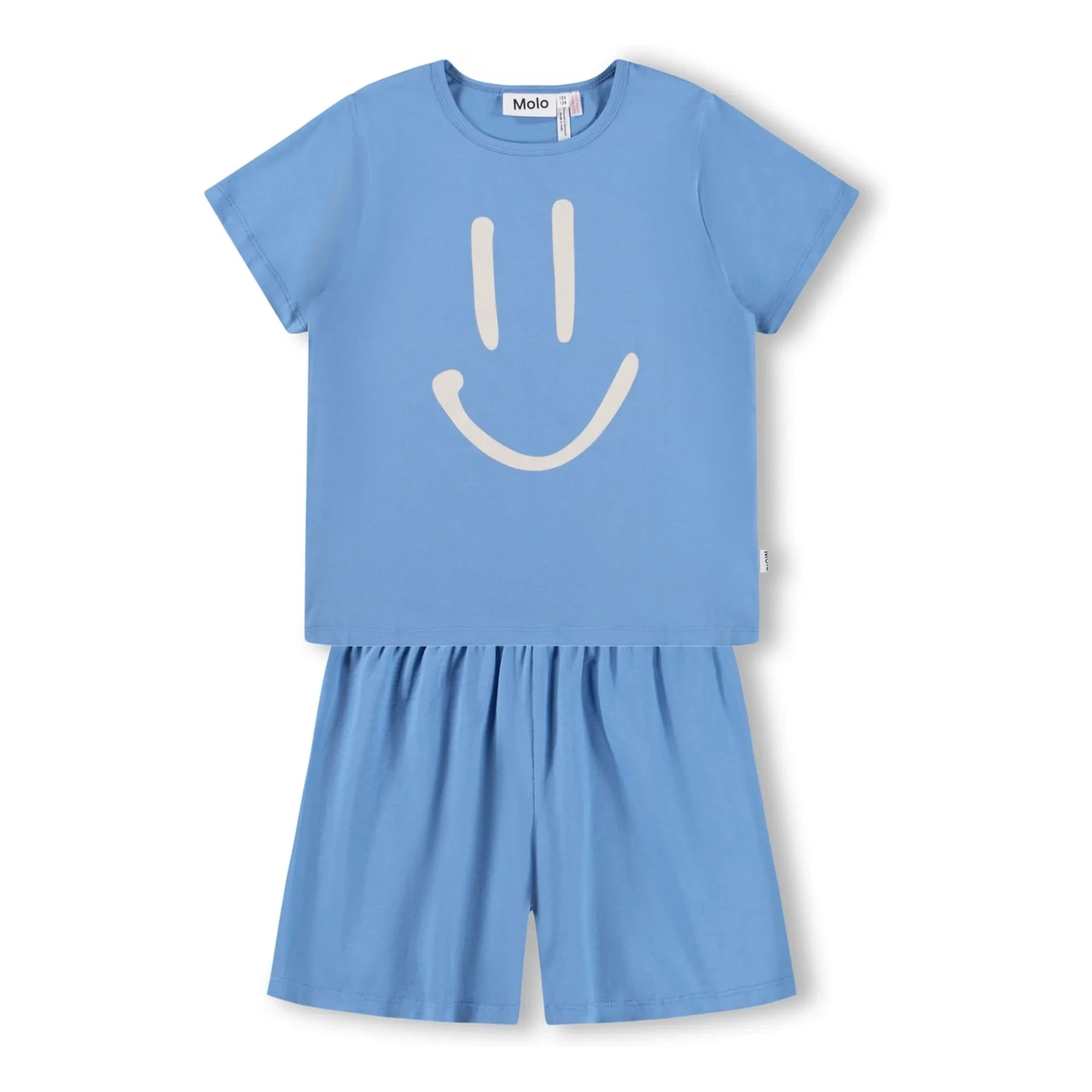 Molo – Luvis Smile Bio-Baumwoll-Pyjama mit Shorts | Blau