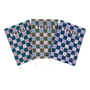 Tressé - Damalı Defterler - 3'lü Set | Mavi