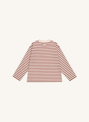 Tumble N'Dry - Celine Gestreifte Bio-Baumwoll-T-Shirt | Bordeaux