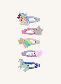 Mimi & Lula - 5'li Unicorn saç tokası seti | Pembe