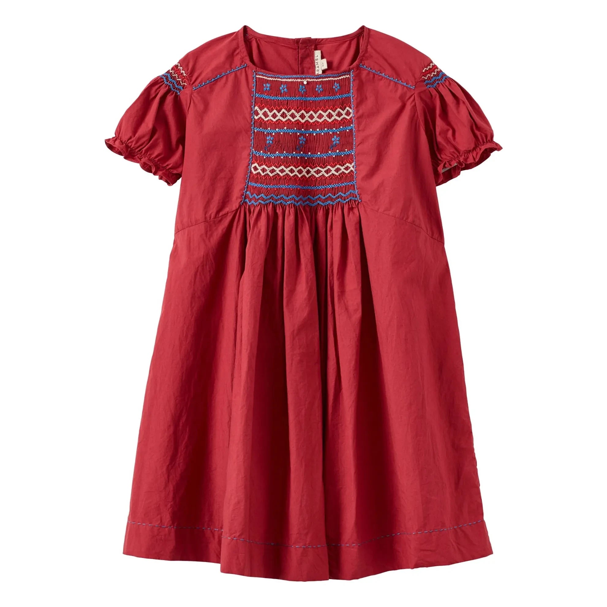 Caramel - Moringa gerafftes Kleid | Kirschrot