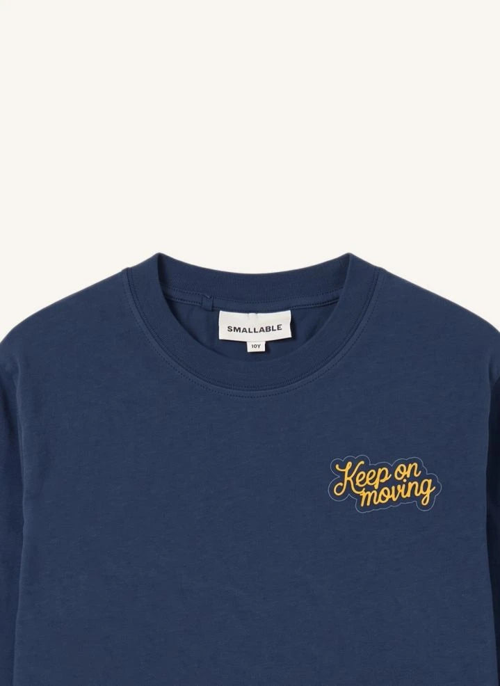 Smallable Kid - Bam "Keep On Moving" Organisches Baumwoll-T-Shirt | Grau Blau