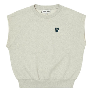 Main Story - Ärmelloses Sweatshirt aus Bio-Baumwolle | Gebrochenes Weiß meliert