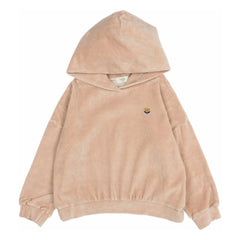 Búho - Kadife organik pamuklu kapüşonlu sweatshirt | Pembe