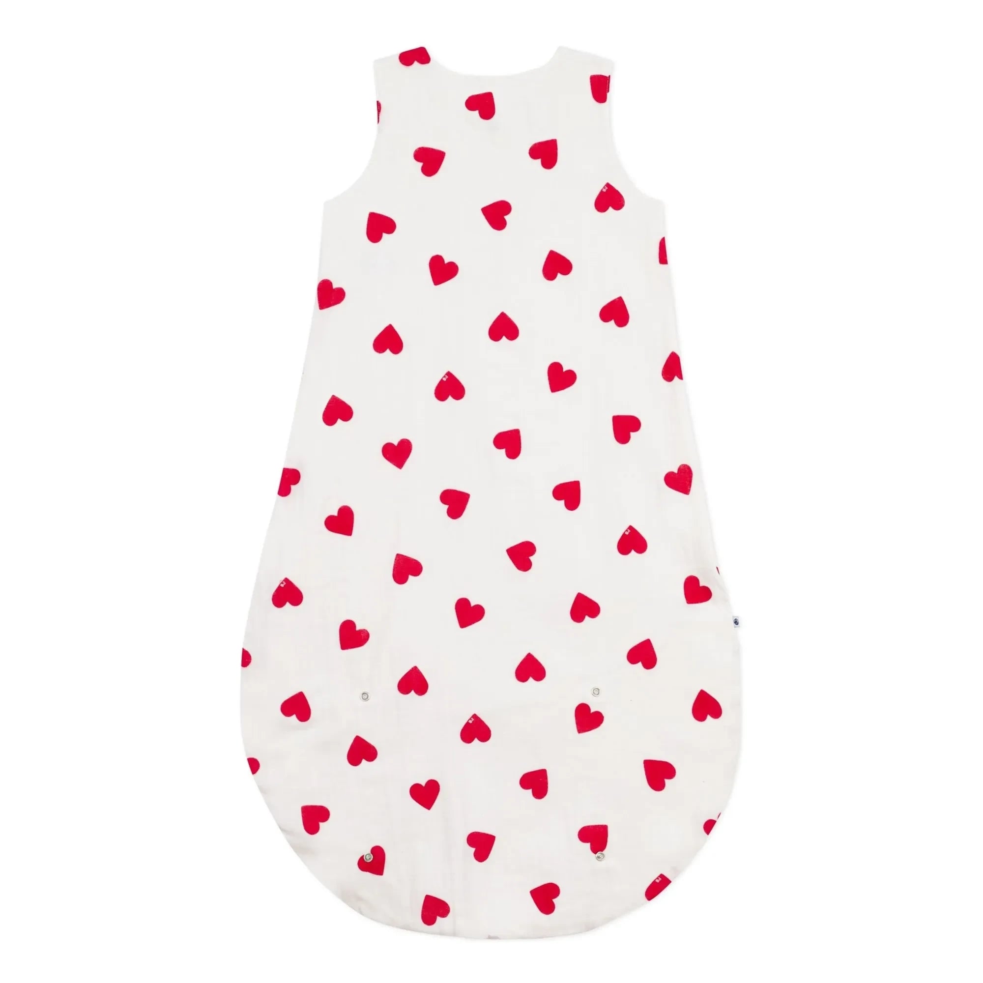 Petit Bateau - Gepolsterter Baumwoll-Schlafsack Herzen | Weiß