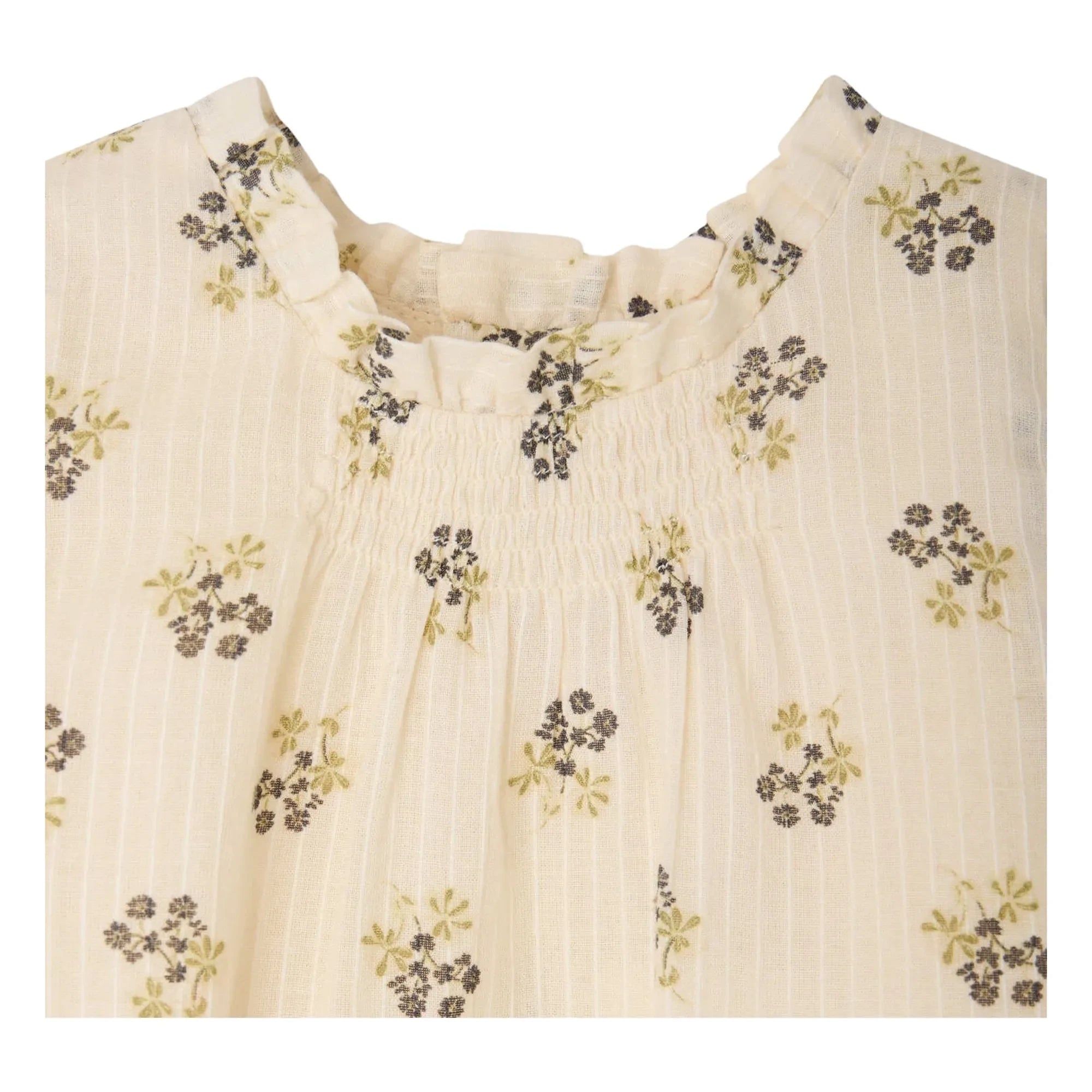 Bonpoint - Lucie Fleurie Kleid aus Bio-Baumwolle | Ecru
