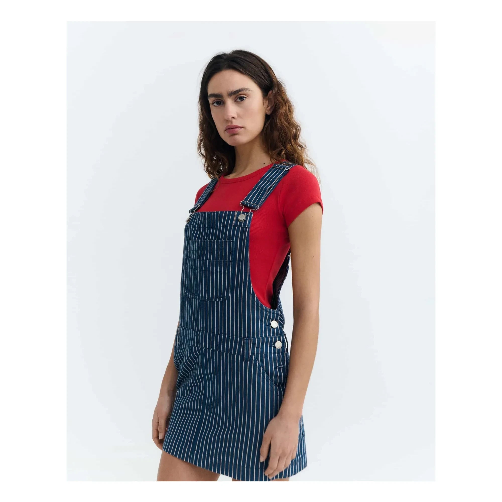 Thinking Mu - Rafaela Gestreiftes Bio-Baumwollkleid | Blau