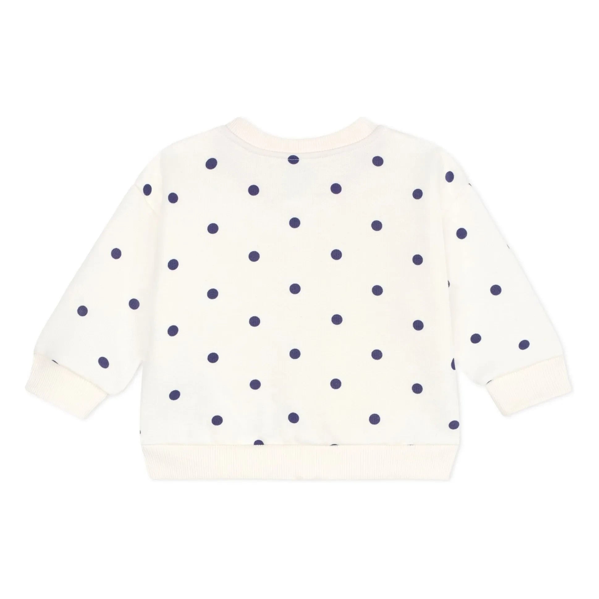Petit Bateau - Molton Jacke mit Punkten | Ecru